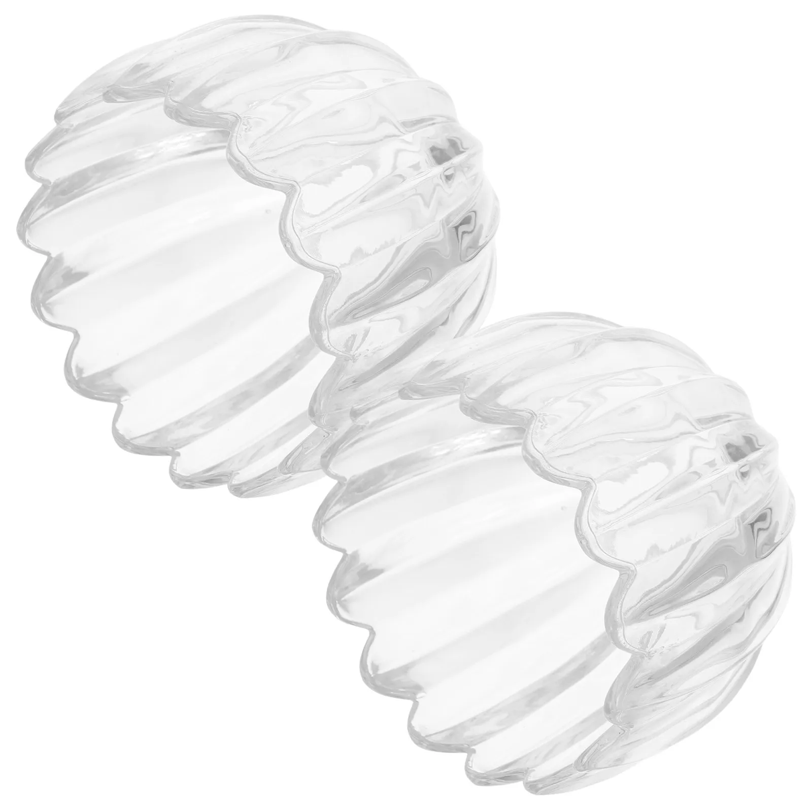 2Pcs Glass Pendant Lampshade Replacement Clear Tulip Flower Shape Light Cover Decorative Wall Ceiling Fixture Aperture 42Mm