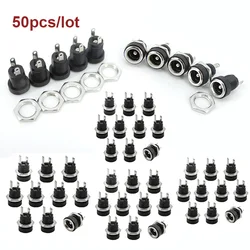 50pcs/lot DC022B 5.5x2.1mm DC Power Jack Socket Connector 2 Pin Female Panel Mount Adapter 5.5*2.1 mm DC Connector