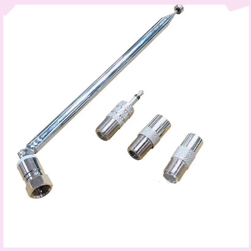 B24B 3X Rod Antenna 3.5Mm Adapter FM Radio Antenna Replacement Telescopic Screw F Type Male Plug Connector AV Stereo Receiver