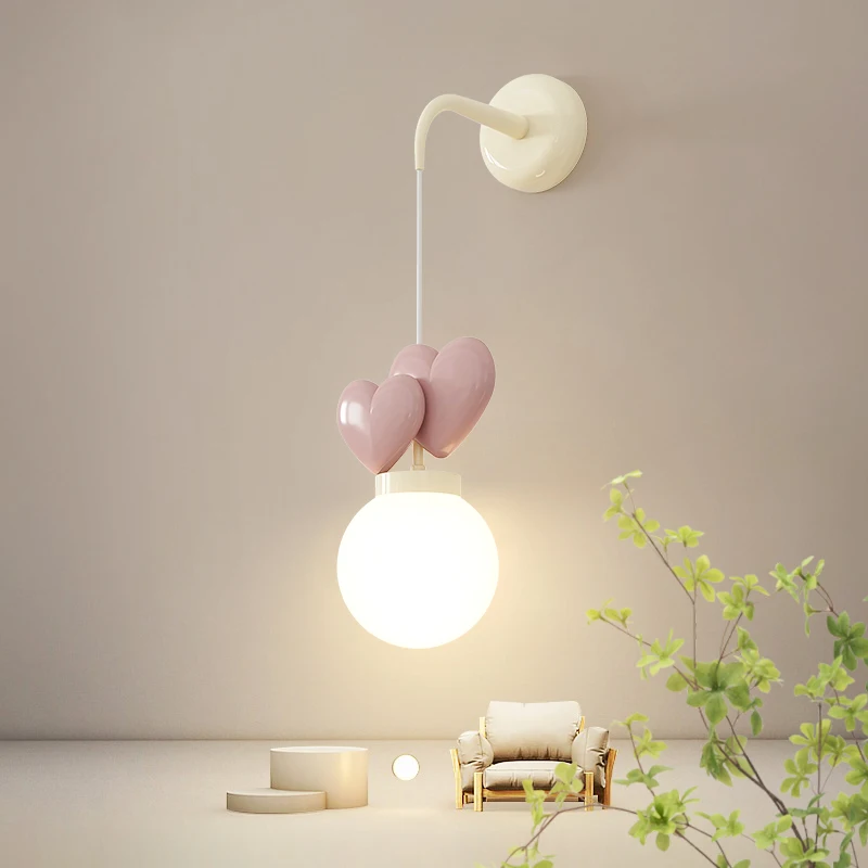 

Children's Room Hanging Wall Light Purple Red Pink Love Wall Lamp for Nursery School Kids Baby Room Decorative Night Lamps E27