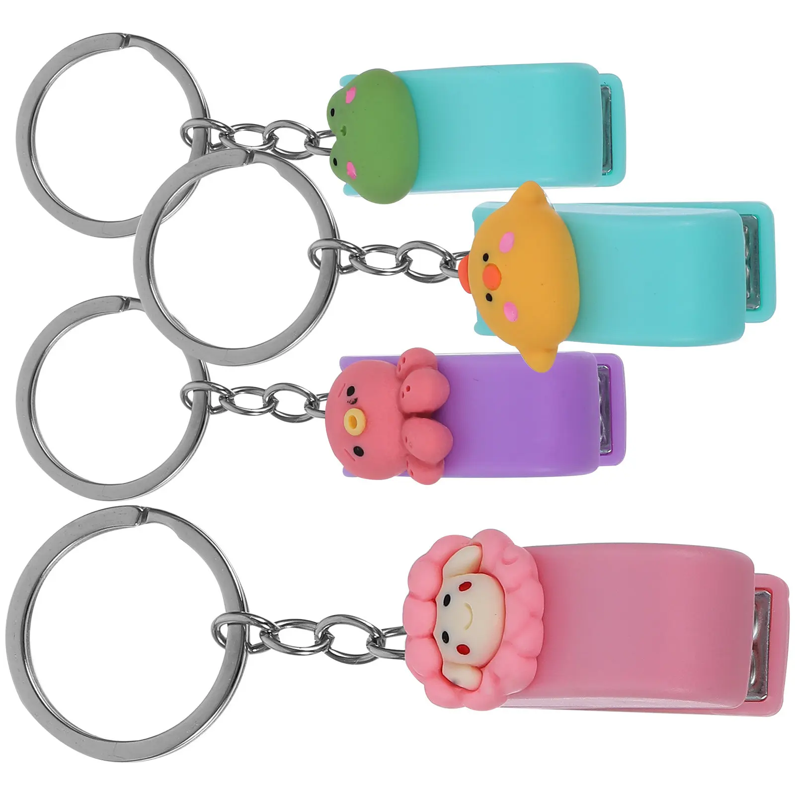 

Набор из 4 милых степлеров в виде животных, маленькие ручные степлеры с кольцом для ключей для студентов, школы, офиса, домашней организации, идея для подарка