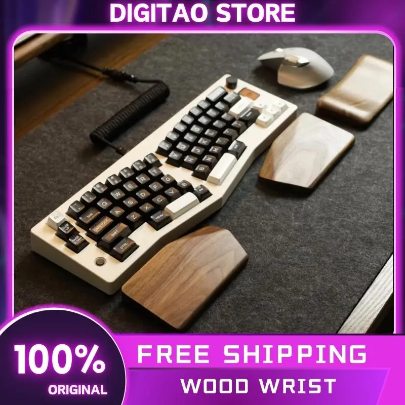 Imagem -02 - Wspider Walnut Wood Wrist Rest Rainy75 Split Palm Sólido Mousepad Guarda de Teclado Mecânico Personalizado tipo Uso do Escritório