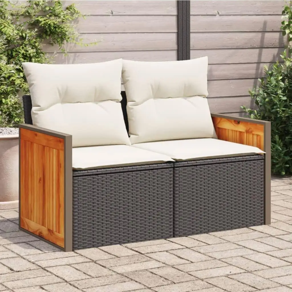 

Cozy Black PE Rattan 2-Seater Modular Garden Sofa Set for Outdoor Relaxation