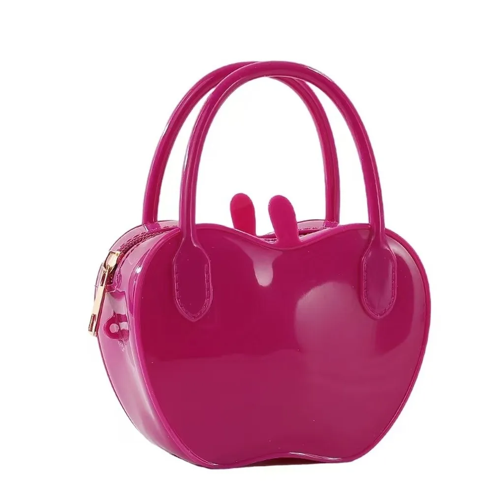 Pvc Handbag Smooth Candy Color Bag Shoulder Bag  Shaped Women Jelly Bag For Daily Going Out Daily Use Short-Distance