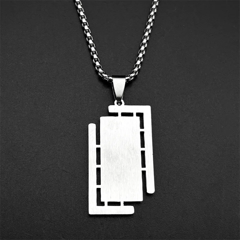 هندسية العربية القرآن الفولاذ المقاوم للصدأ مسلم الإسلامية سلسلة قلادة للنساء الرجال الذهب اللون القلائد مجوهرات هدية