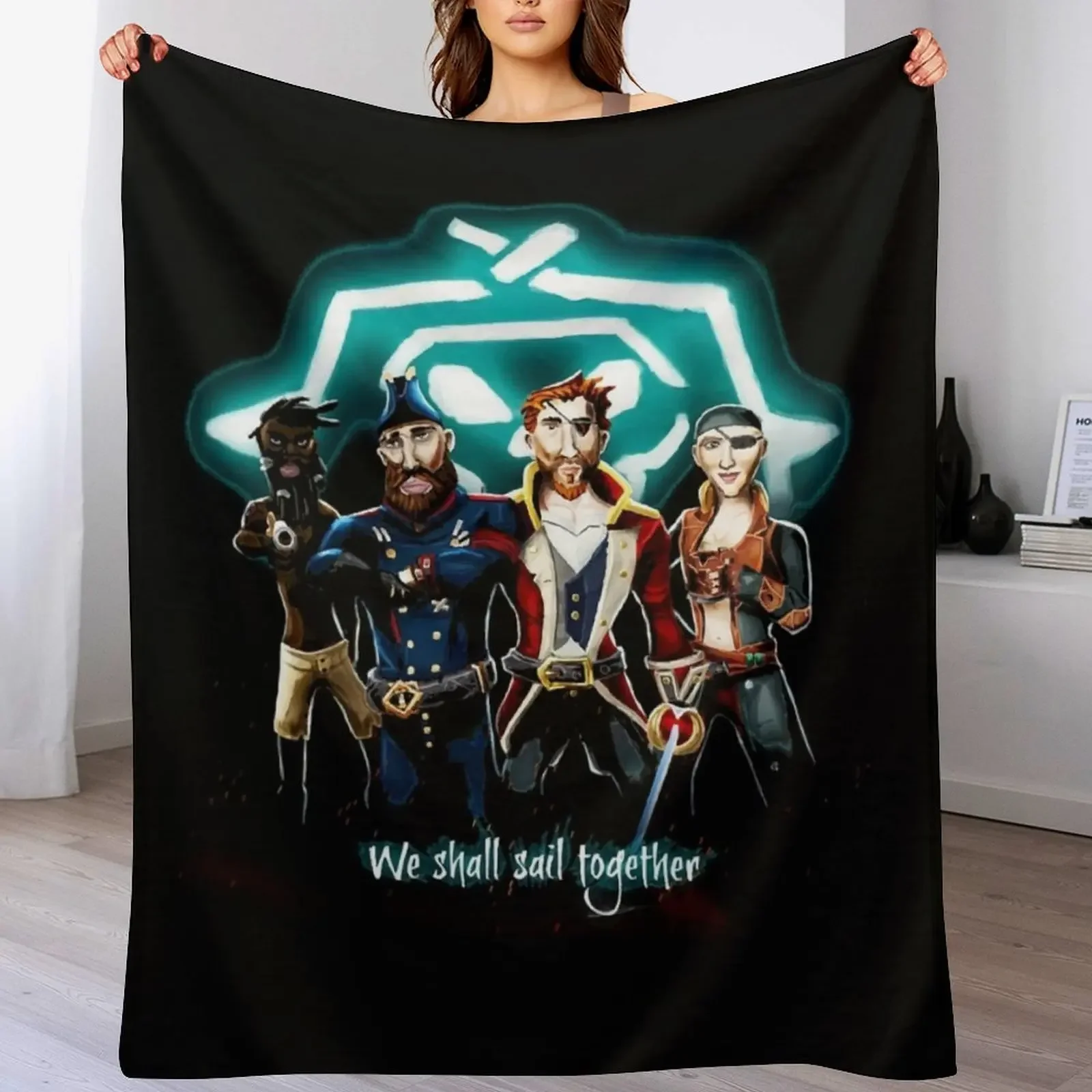 

We Shall Sail Together pirate chibi Throw Blanket Luxury Brand For Sofa Thin sofa bed Winter beds Blankets