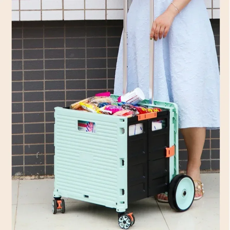 Multi-functional grocery shopping cart storage box trolley household folding stair climbing trolley