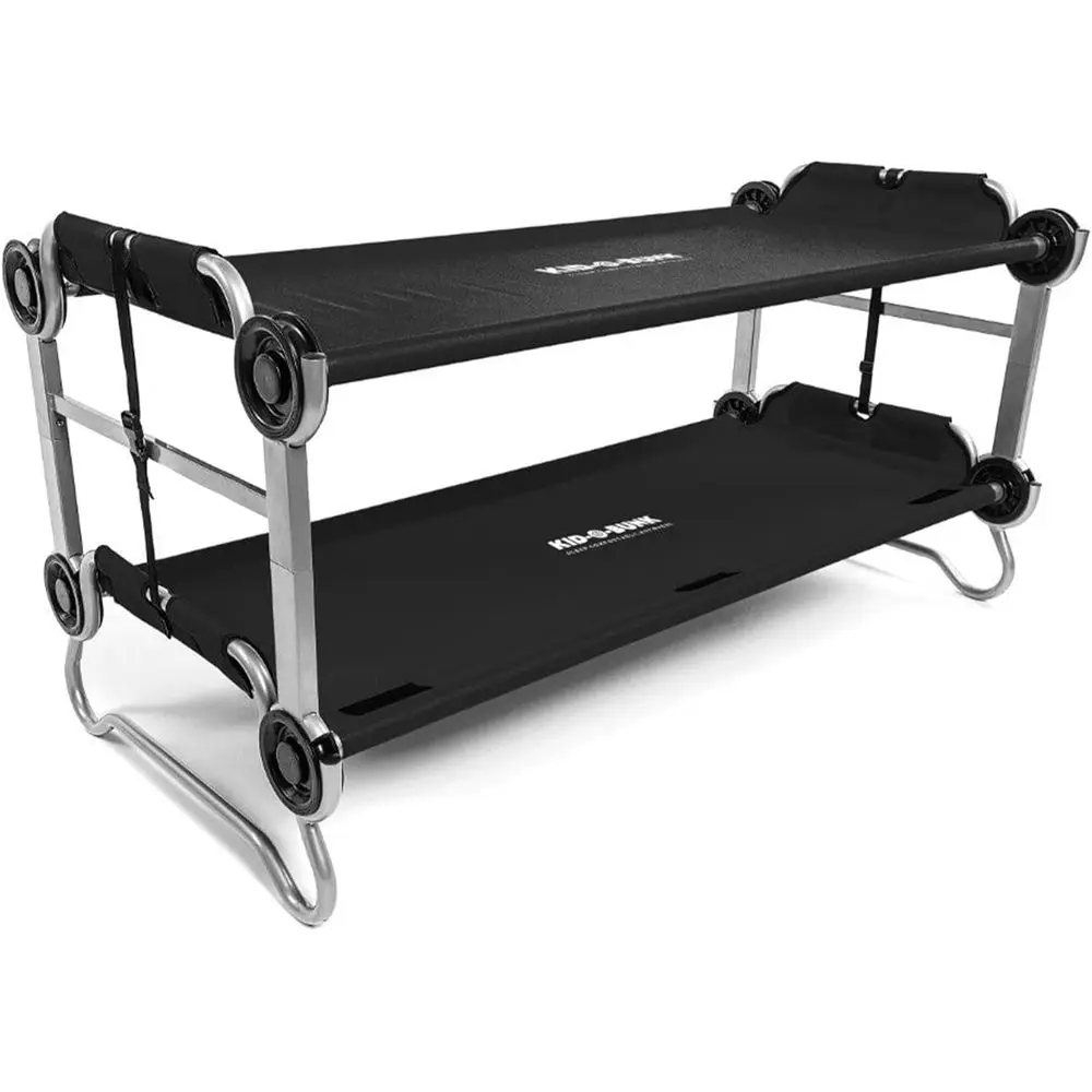 

Compact Double Deck Bunk Beds with Dual Cots and Portable Storage Bags