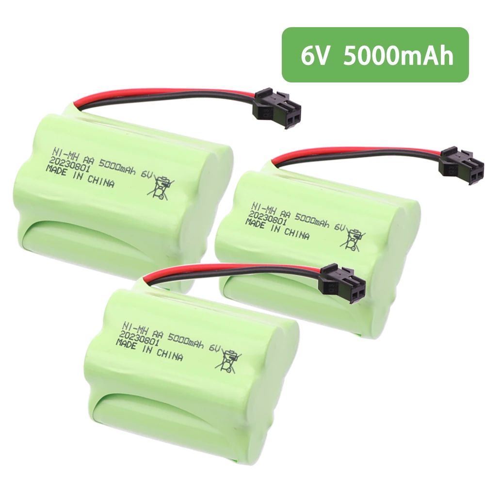 Batteria 6V 5000mAh ni-mh con spina SM per RC Cars robot Tanks Gun rc Boats parts AA 2400mah 6v NiMH batteria ricaricabile