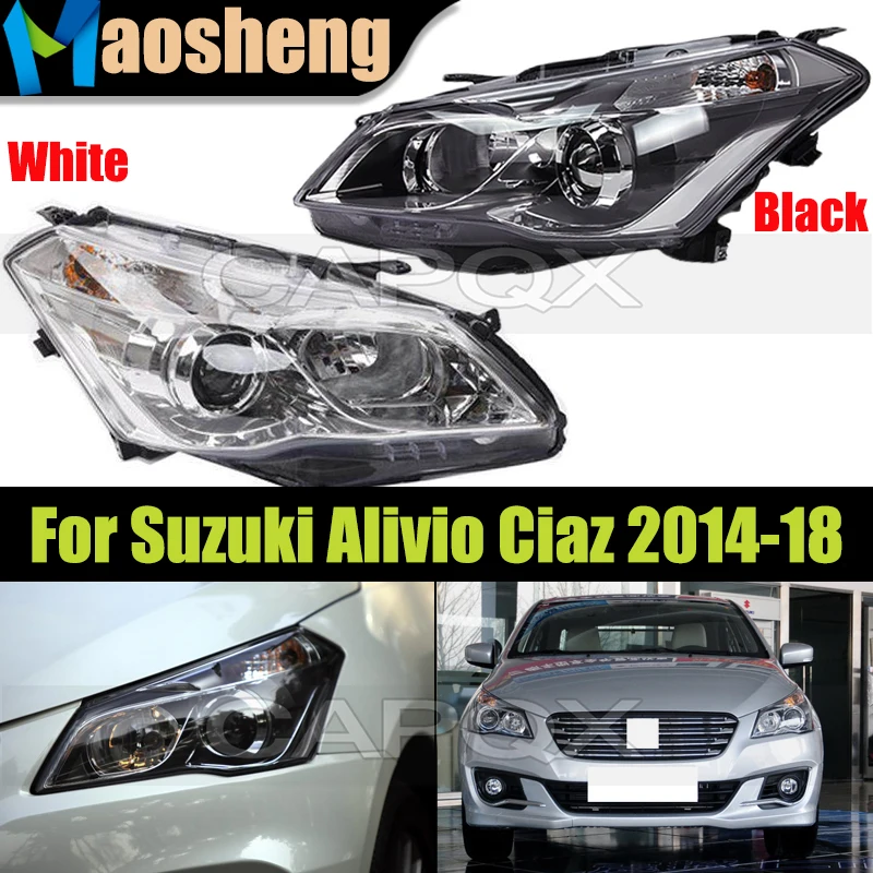 Black Or White Front Bumper Headlight Head Light For Suzuki Alivio Ciaz 2014 2015 2016 2017 2018 Headlamp Driver Light