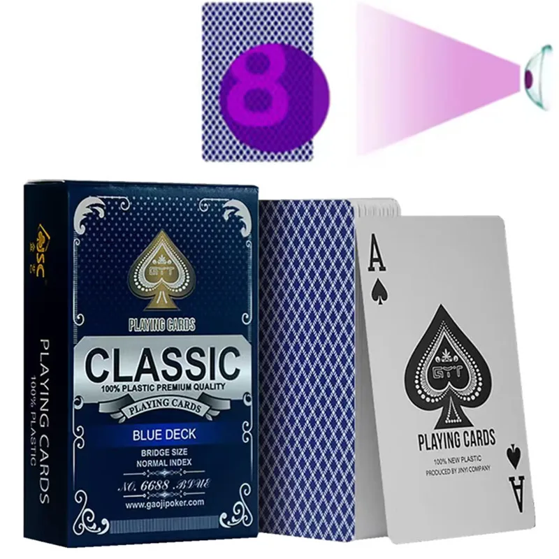 Infrared Classic 100% Plastic Marked Bridge Size Normal Index Playing Cards