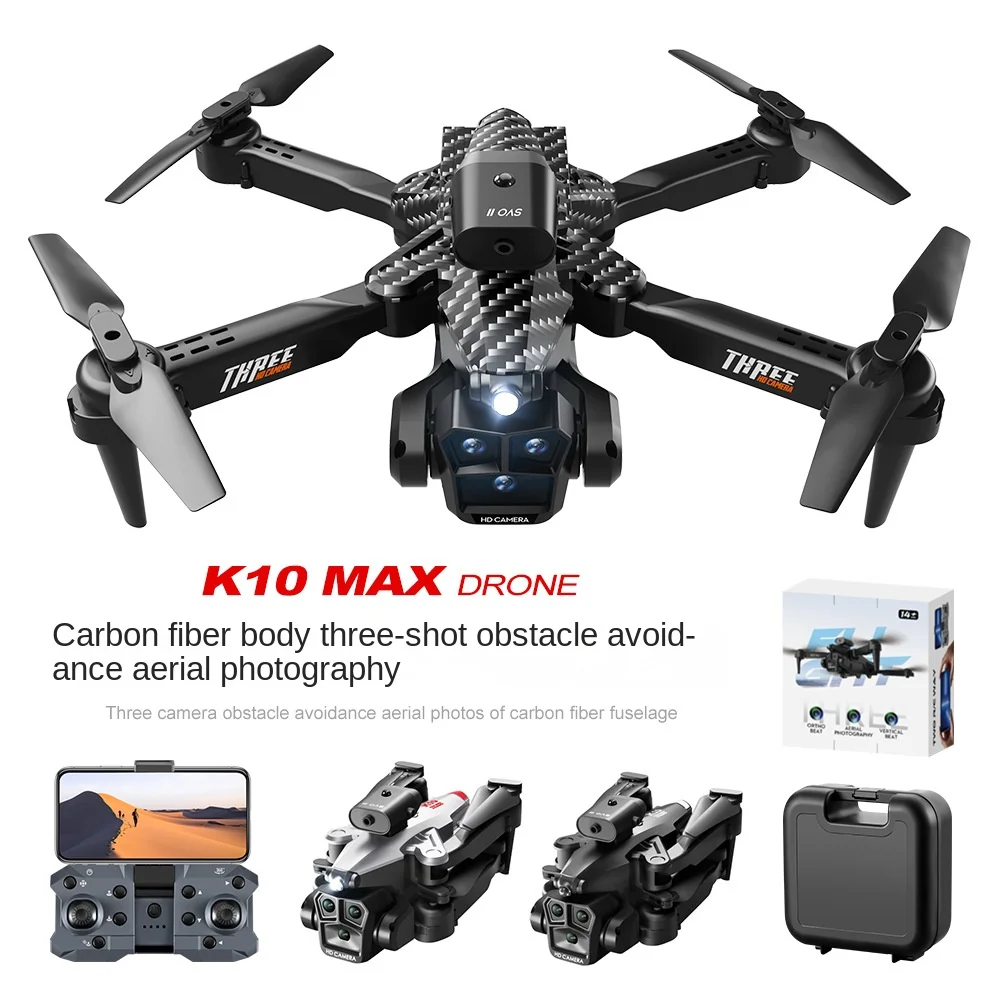 

Mini Drone Profesional K10MAX High-definition Three Camera Aerial Photography Obstacle Avoidance Optical Flow Positioning Toysn