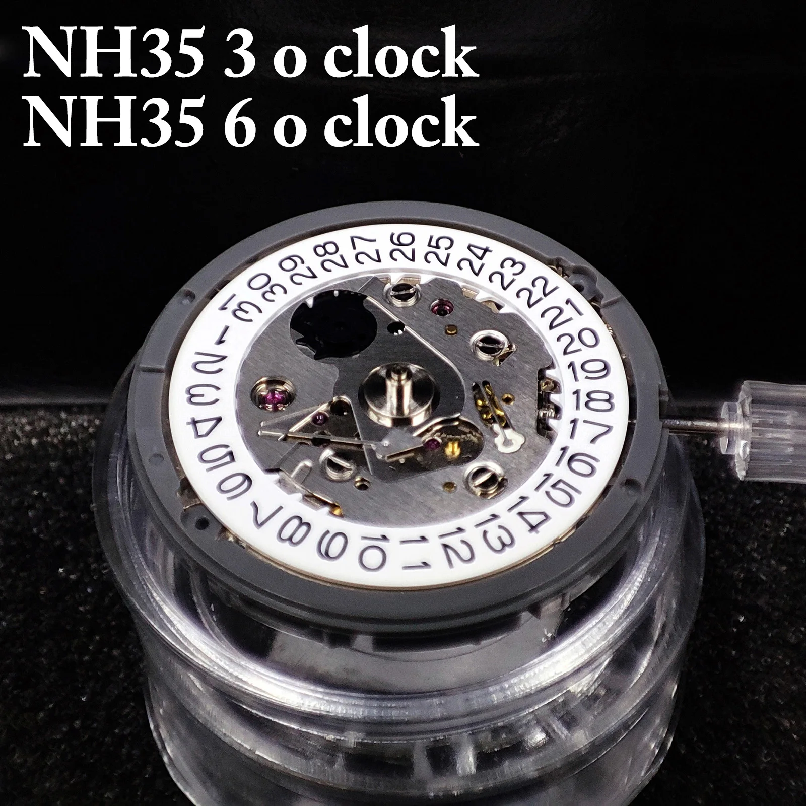 nh35 Movements NH35/NH35A Mechanical Movement with Black Date Window Luxury Automatic Watch Movt Replace Kit High Accuracy 2022