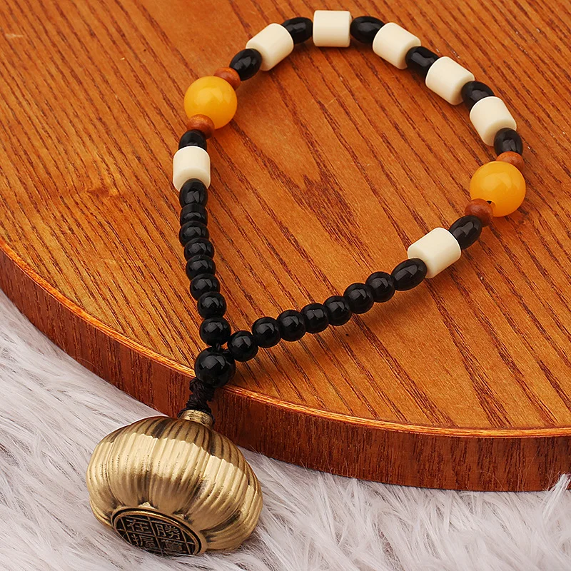 Brass Handheld Ornament Persimmon Ruyi Small Copper Desktop Decoration Winning Ticket in Hand Spinner Craft Plaything Gift