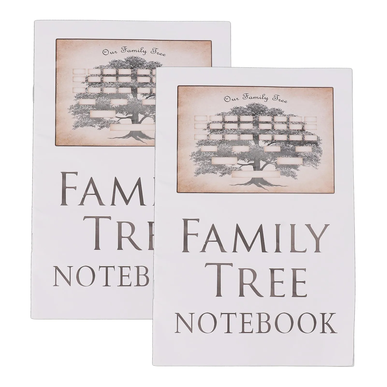 2Pcs Family Tree Notebook 16 Pages Double Sides Family History Record Book Workbook 8.2x5.5in