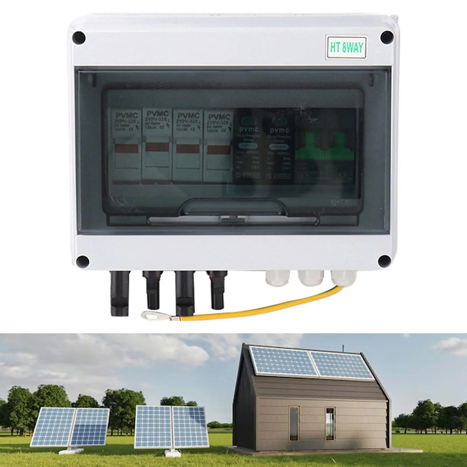 

Solar Pv Combiner Box Surge Protection Heat-resistant 2 in 1 Out for Solar Panels System Car Industry Construction Industry