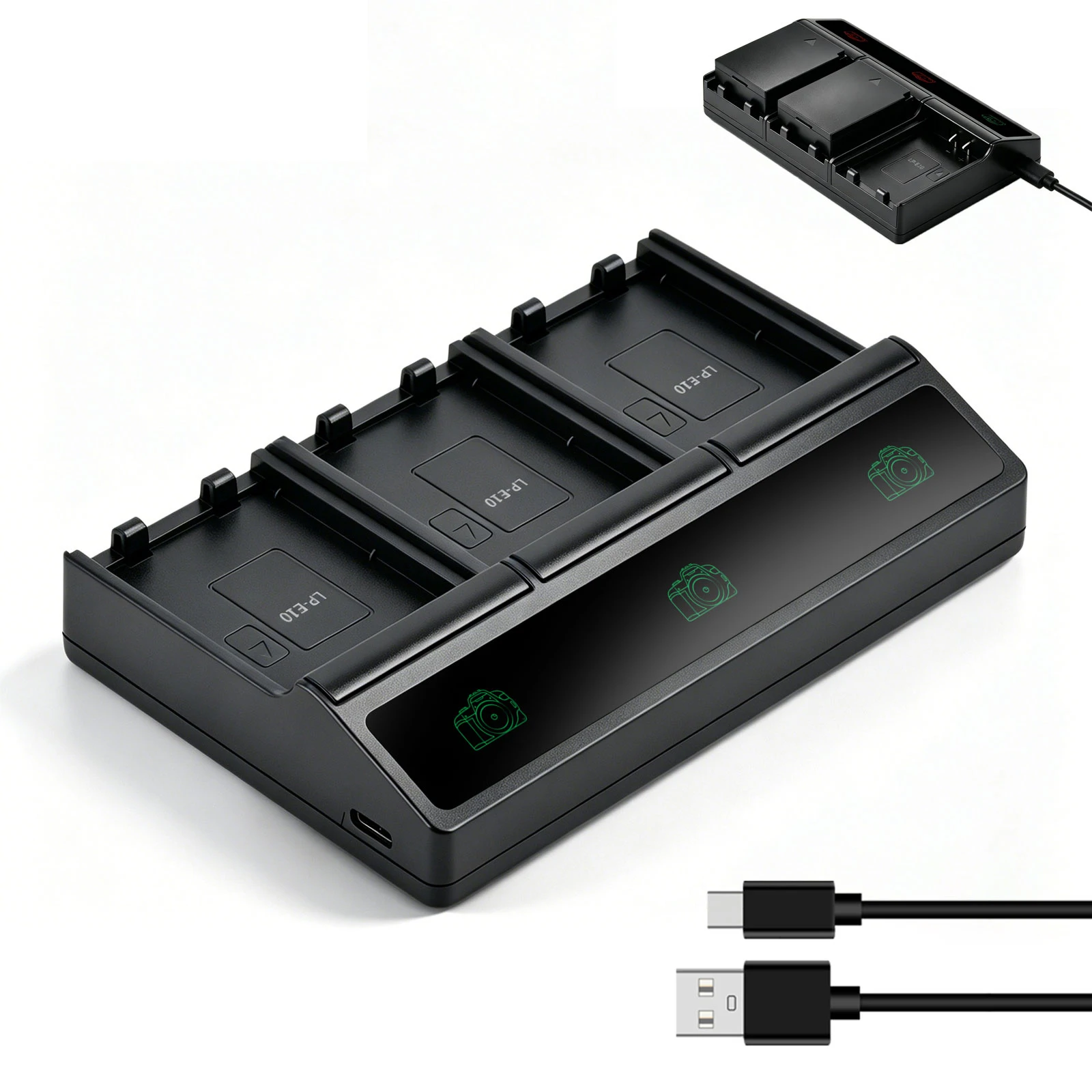 LP-E10 Battery Triple Charger LP E10 Battery Fast 3-Slot USB Charger For Canon EOS 1300D 2000D 3000D Rebel T5 T6 Accessories