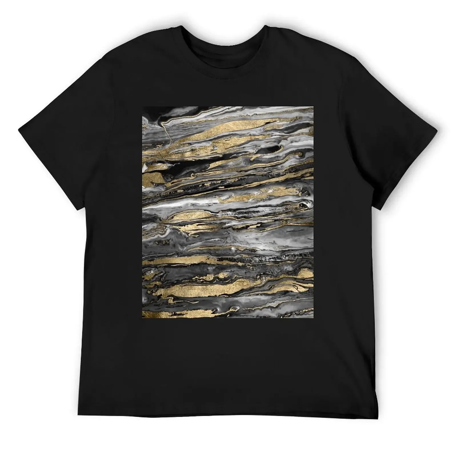 Stylish Grey Gold Abstract Marble T-Shirt customizeds quick-drying shirts graphic tees mens graphic t-shirts anime