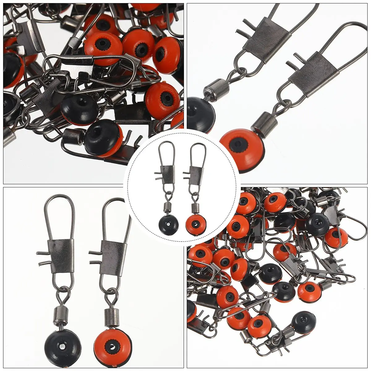 

100 Pcs Connector Fishing Accessories Slides Stainless Steel Tackle Snaps Clips