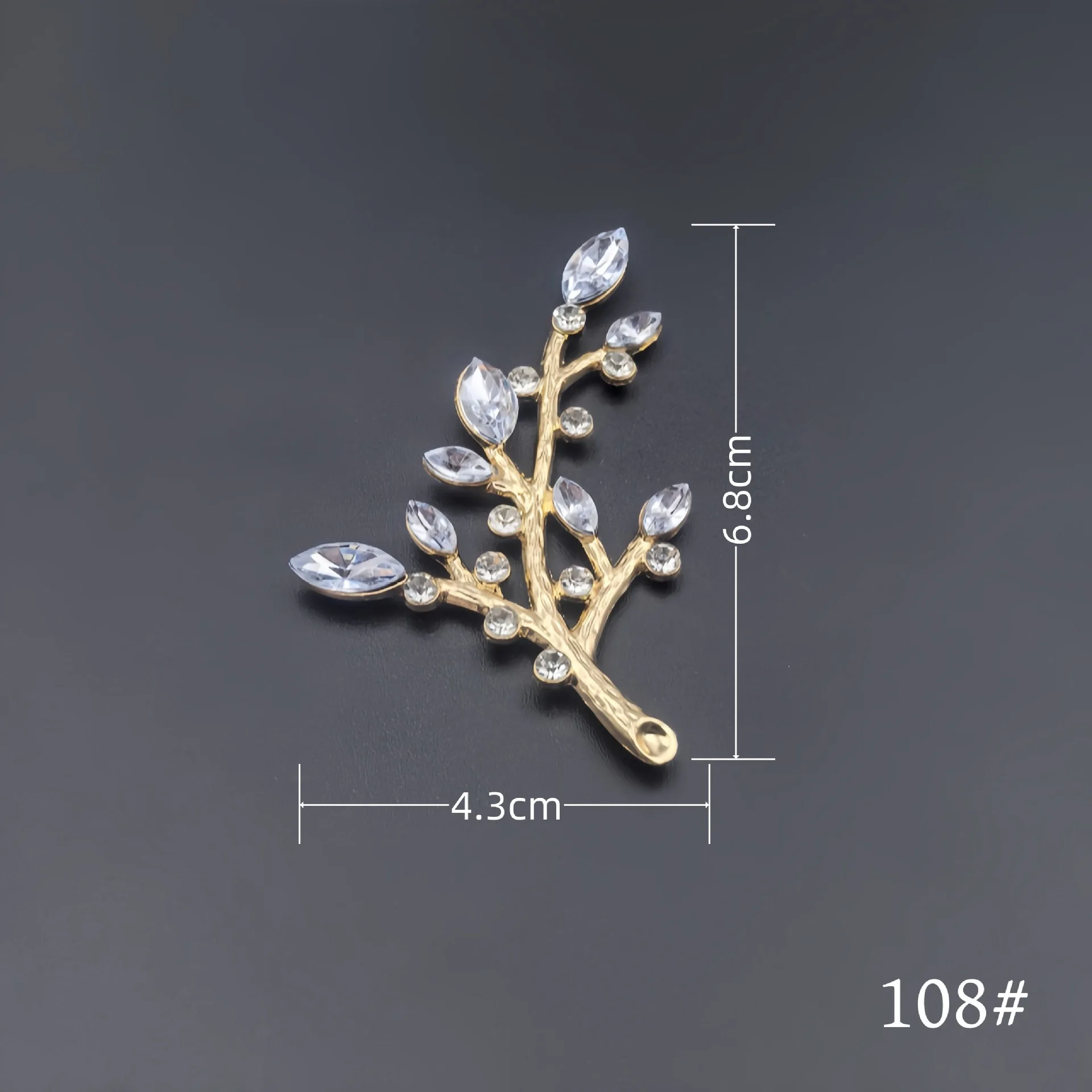 DIY Jewelry Accessories 10pcs Gold Plated Metal Vintage Branch Flower with Rhinestones Embellishment Factory Decoration Ornament