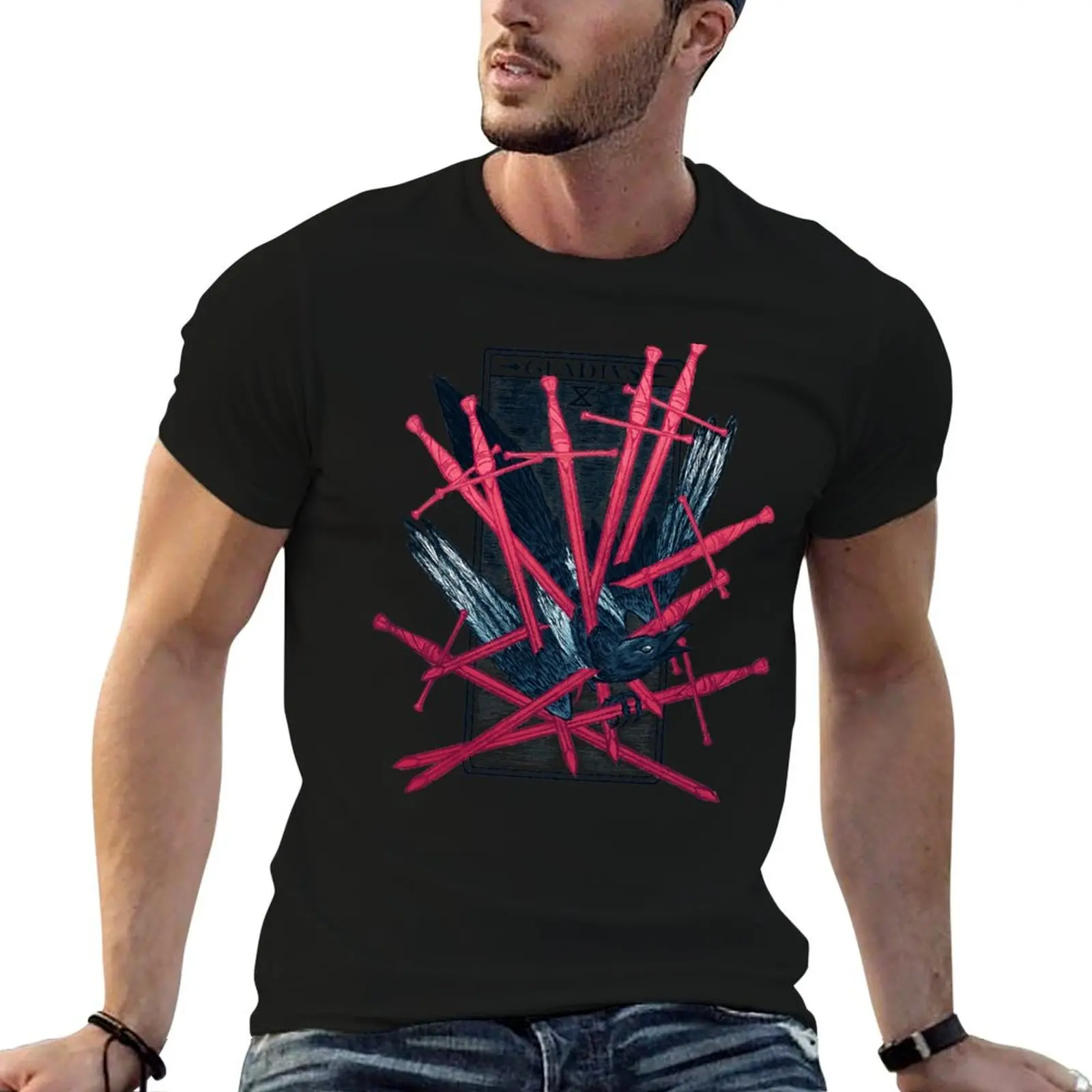 

The Magpie Tarot: Ten of Swords [SUMMER MORPH] T-Shirt for a boy graphics mens t shirts casual stylish