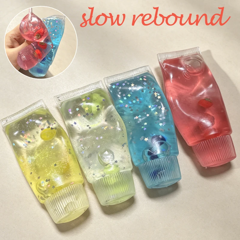 

Toothpaste Stress Ball Shapeable Squishy Toy Non-Toxic Super Slow Fruit Filled Maltose Sink Relief Sensory For Autism ADHD Gift