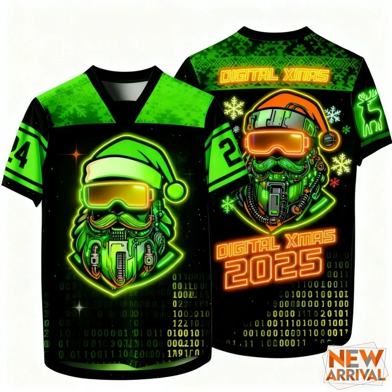 عيد الميلاد سانتا الرنة نمط تي شيرت للرجال الرقمية عيد الميلاد ثلاثية الأبعاد طباعة تيز عادية الشارع بلوزات مستديرة العنق تي شيرتات قصيرة الاكمام