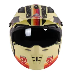 Combinatie Motorhelm Full Face Casco Afneembare Motobike Casque Moto Moto Motociclista Capacetes Dot Ece Donkere Lens Unisex