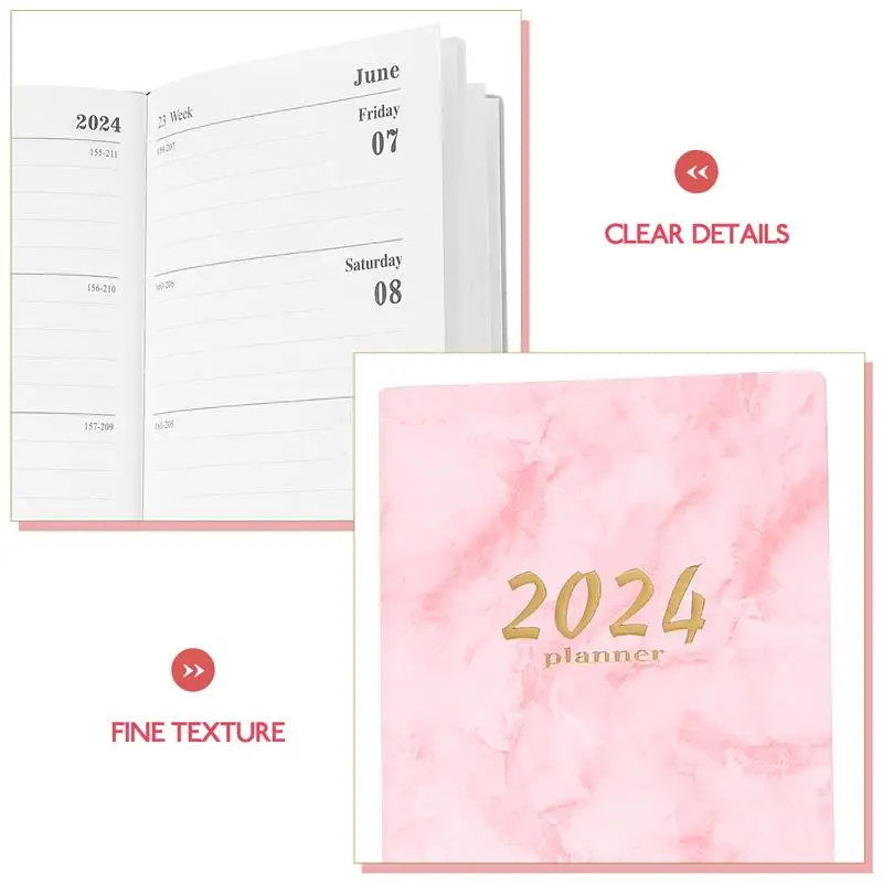 2024 Year Notepad Pads Weekly Planner Planning Handbook Students Decorative Agenda Paper Notebook Office Note Pads Planner