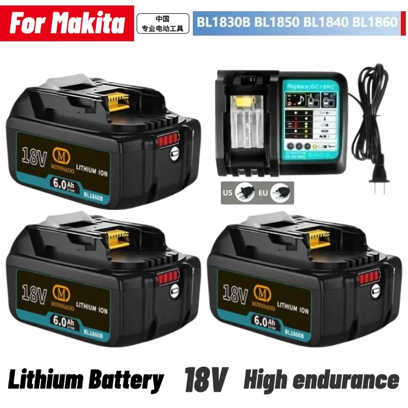 

MINNAAOO 5/6AH PD65W For Makita 18V Battery with Input/Output Power Tools Li-ion Replacement LXT BL1860B,BL1850,BL1840