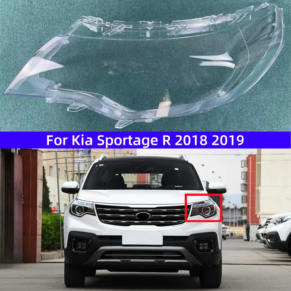 

For Kia Sportage R 2018 2019 Auto Accessory Transparent PC Material Headlight Lights Glass Shell