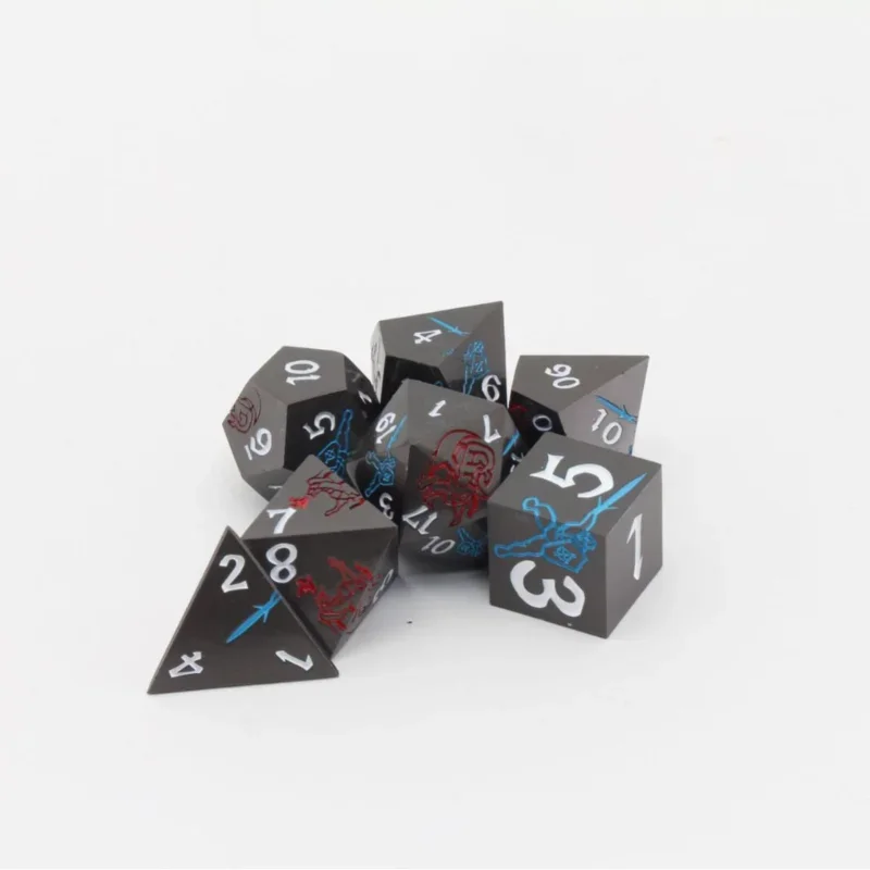 7Pcs/set Twenty Sided Solid Cthulhu Runner Color Metal Dice Suit Zinc Alloy Metal Color
