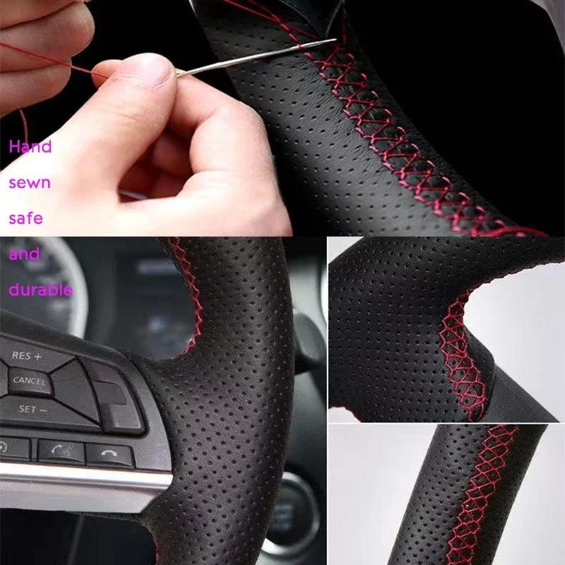Protector para volante de coche de gamuza negra cosido a mano personalizado para Porsche Taycan Boxste Panamera Macan Cayenne 718 911 9YA 971