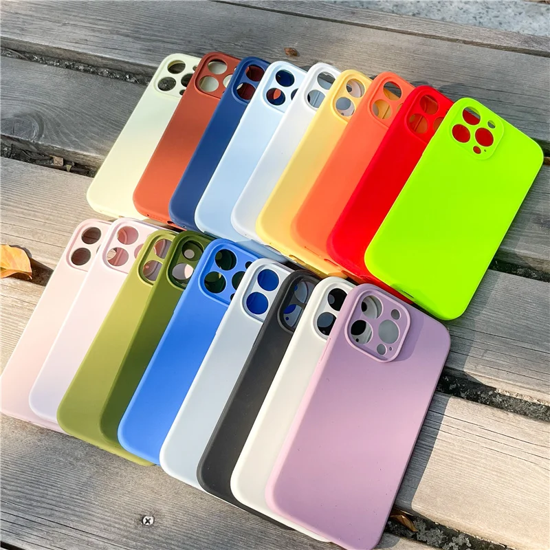 Premium Siicone Case for iPhone 14 Pro Max 11 13 Fluorescent Neon Skin Phone Cover Cases for iPhone 12 11 Pro Max Cover