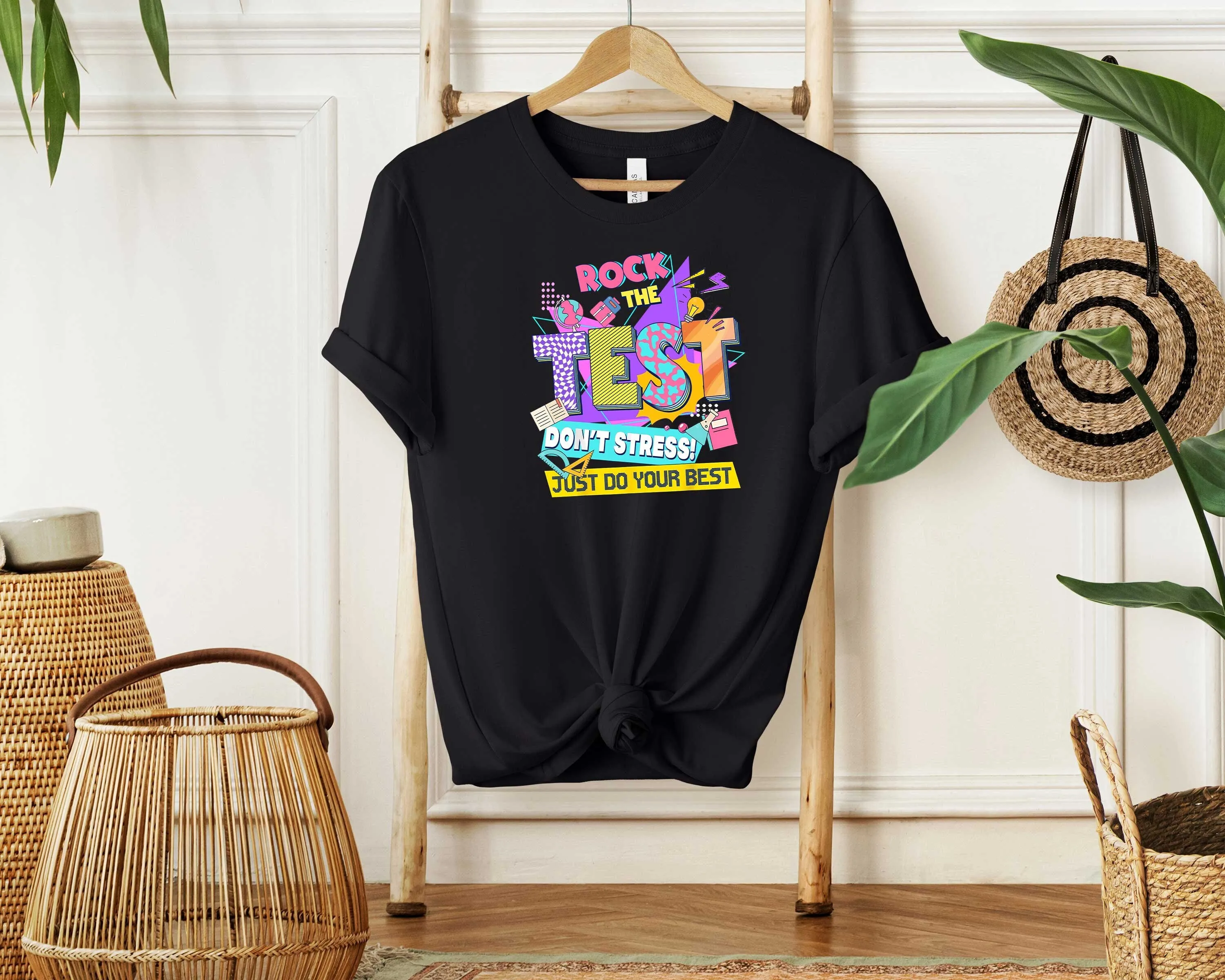 

Футболка Rock The Test Don Stress SweaT Day Testing Quotes State Teacher