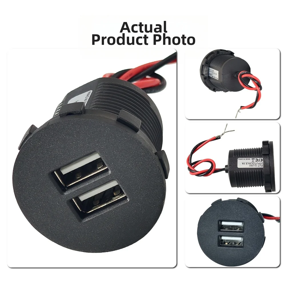 

1 шт., автомобильное зарядное устройство с двумя USB-портами, 5 В, 3,1 А, быстрая зарядка для автомобилей, автобусов, автофургонов, лодок, мотоциклов, детали интерьера