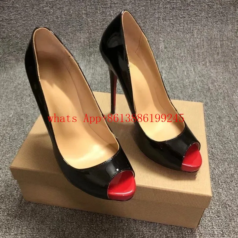 جديد خاص جدا منصة النساء فستان أحذية الزفاف مضخات عالية الكعب اللمحة تو براءات الاختراع والجلود خنجر الصنادل مخلب حقيبة كتف