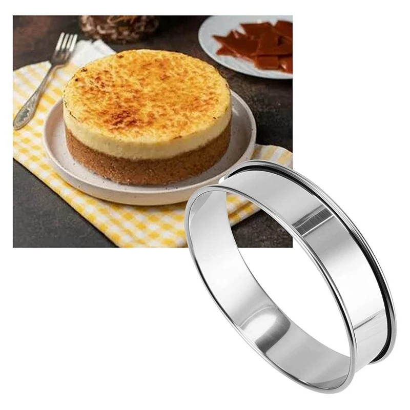 8Pcs 4 Inch Muffin Rings Crumpet Rings Stainless Steel Muffin Rings Molds Double Rolled Tart Rings