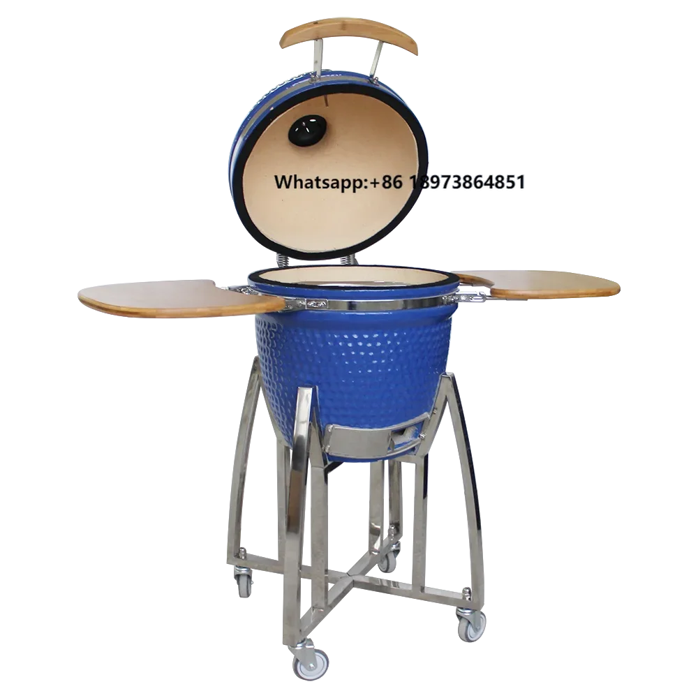 

AUPLEX 18-Inch Kamado Grill Mini Egg-Shaped Indoor Kitchen Smoker Steel and Metal Charcoal Barbecue for Camping BBQ