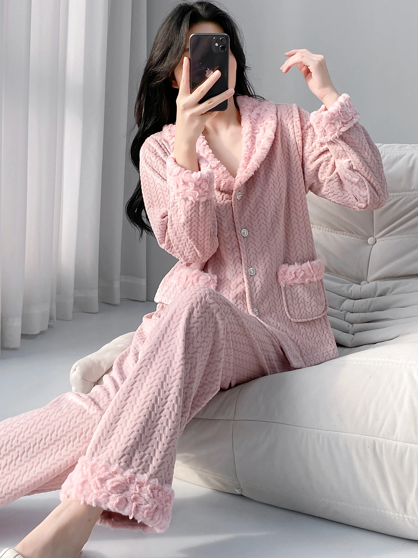 pijamas-de-franela-de-coral-grueso-para-mujer-ropa-de-casa-calida-para-invierno-manga-larga-pantalones-largos-estilo-senc