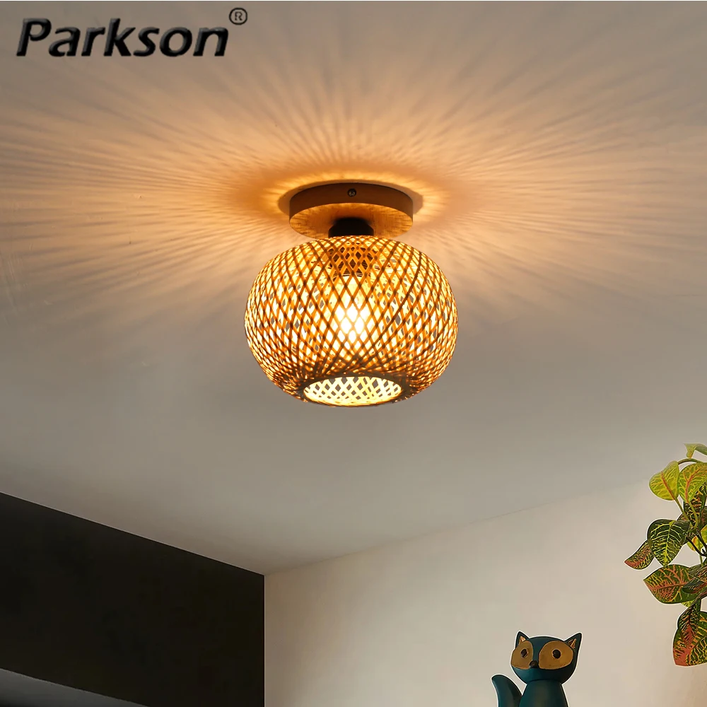 Imagem -01 - Estilo Chinês Mão Tecida Lâmpada do Teto Rattan de Bambu Luz de Teto de Vime Arte Suspensa para Sombra Decoração da Sala de Estar em Casa estilo chines mao tecida lampada do teto rattan de bambu luz de teto de vime arte suspensa para sombra decoracao da sala de estar em casa 01