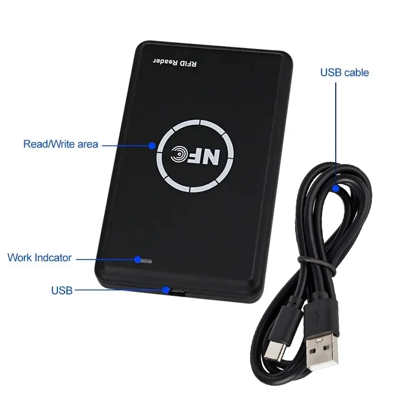 เครื่องทำสำเนาเครื่องอ่านการ์ด RFID ที่ห้อยกุญแจเครื่องเขียนเครื่องอ่านการ์ดอัจฉริยะ NFC 13.56MHz เข้ารหัสโปรแกรมเมอร์ UID keyfobs อัจฉริยะ