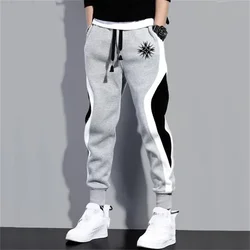 Man Pants Sweatpants Men's Clothing Women Pants Casual Jogger Streetwear Running New Fashion Printed Black Gray Color Patchwork