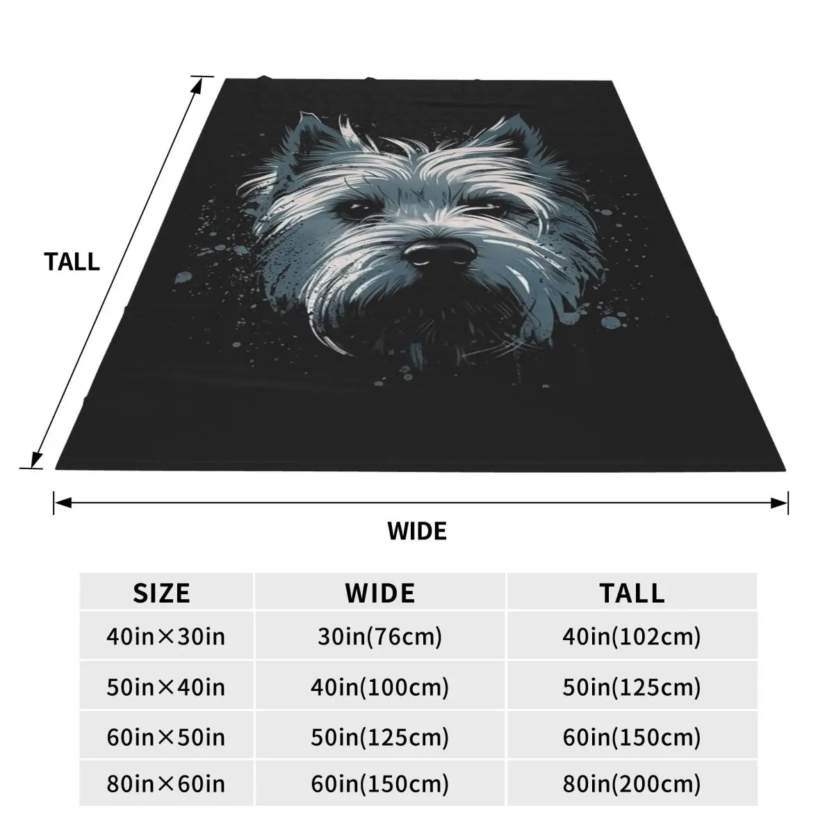 Westie Dog West Highland White Terrier Blankets Soft Warm Flannel Throw Blanket Plush for Bed Travel Home Sofa