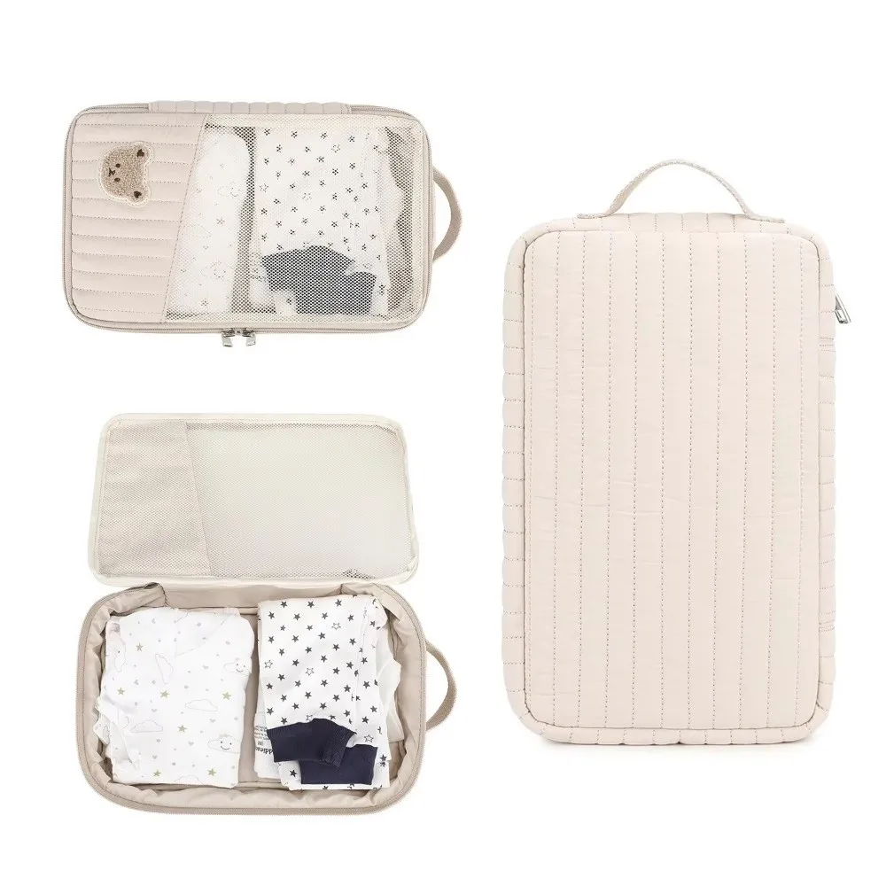 Cotton Diaper Bag Portable Travel Change Stroller Hanging Bag Separate Storage Washing Storage Bag For Baby Clothes and Diapers