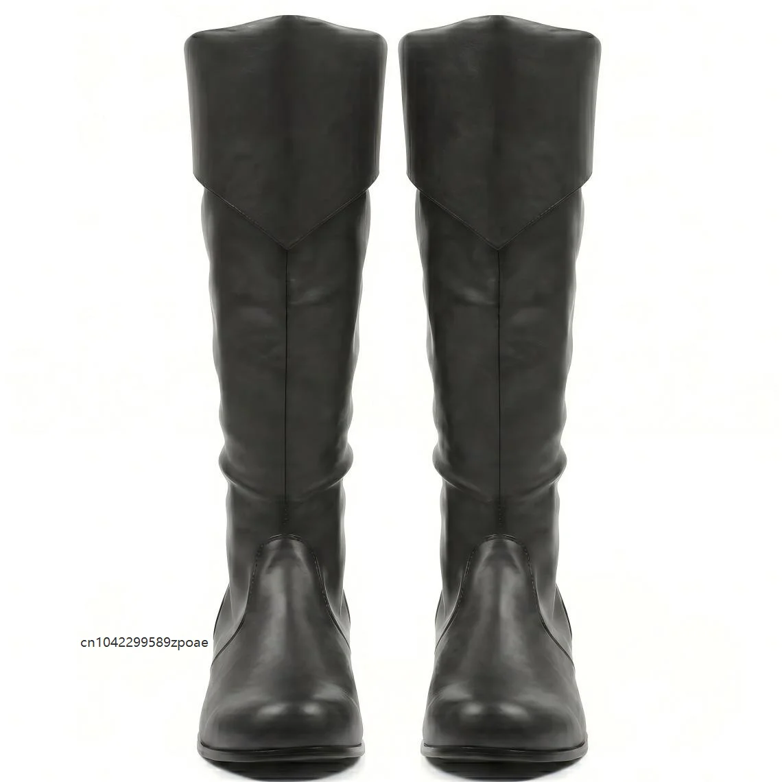 Men Retro Renaissance Knee High Boots Renaissance Festival Masquerade Shoes Fantasy Halloween Role Play Stage Faux Leather Boot 4