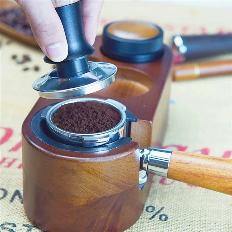 ABLE-58MM 평평한 바닥 커피 탬퍼 일정한 힘 충격 탬퍼 커피 분배기 레벨러 도구 커피 탬퍼