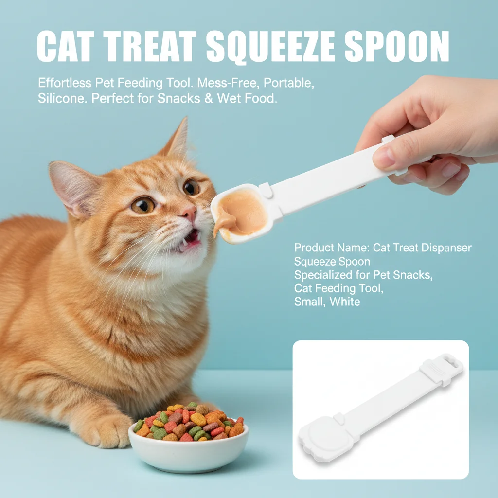 Cat Strip Feeder Spoon Long Handle Lickable Wet Food Feeder 