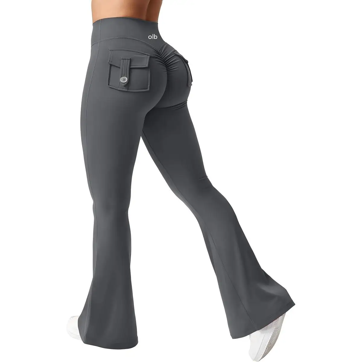 2026 fashion elastic nude flared pants elastic quick drying yoga clothes slimming fitness casual pants sports micro flared pants