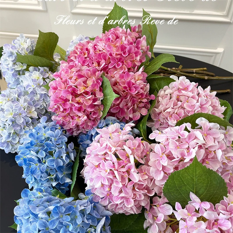 Gradient Hydrangea Simulation Flower Living Room Dining Table Ornaments Flower Ornaments Advanced Sense of Decorative Flower